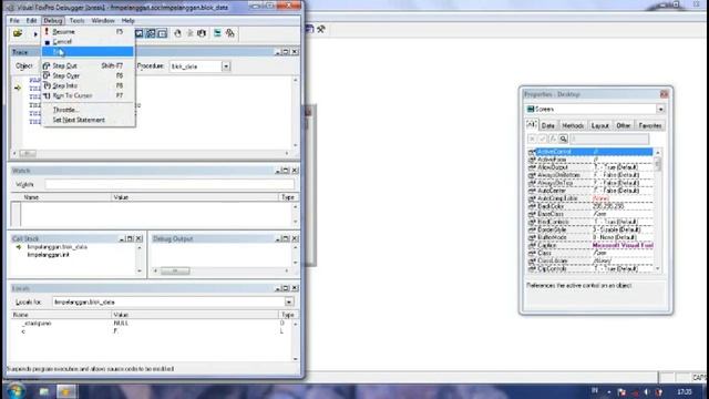 Visual Foxpro Debug Program Message Error Property Enable is not found смотреть онлайн