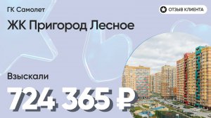 ВЗЫСКАЛИ 724 365 ₽ для клиента из ЖК Пригород Лесное / Недоделки в ремонте / ГК Самолет