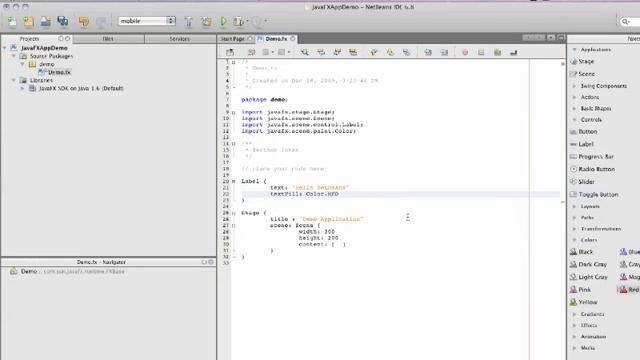 JavaFX in NetBeans 6.8 смотреть онлайн