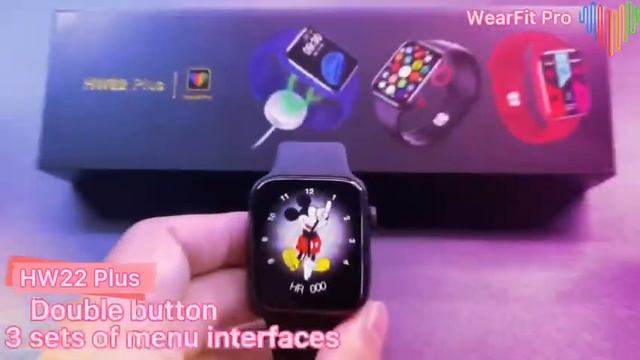 HW22 Plus smart watch wireless charging 1.75 full screen double button new menu wallet function смотреть онлайн