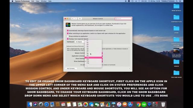 HOW TO CHANGE OR EDIT SHOW DASHBOARD KEYBOARD SHORTCUTS IN MAC OS MOJAVE смотреть онлайн