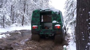 Первый снег. Вездеход БАТЫРЬ-ПИКАП