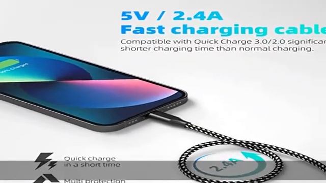 IPhone Charger [Apple MFi Certified] 3Pack 10FT Nylon Braided Lightning Cable Fast Charging IPhone