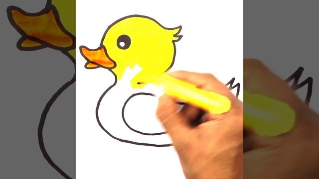 duck coloring tips | animals coloring painting drawing tip | very easy drawing cute drawings Englis