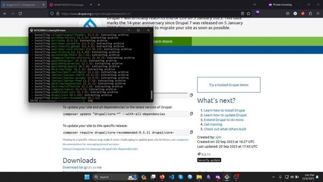 Install Drupal 9 using Composer Part 1 on Windows