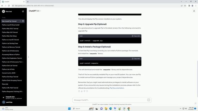 python mac install pip