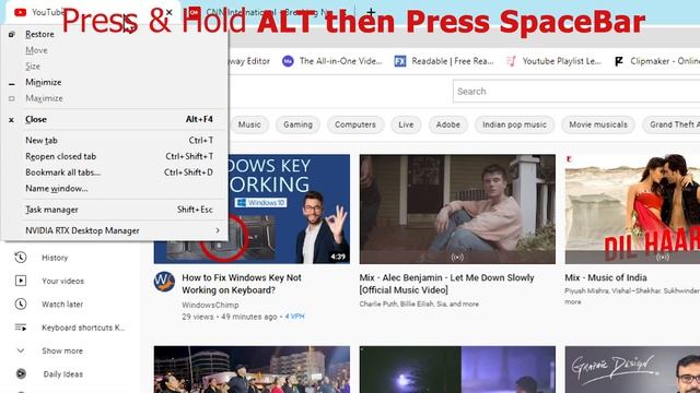 How to Open Shortcut Menu for Active Window | keyboard Shortcut Keys Windows Tips &Tricks Window 10 смотреть онлайн