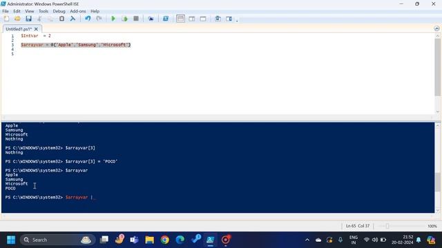 Basics of Data types and arrays in Windows Powershell