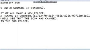 GOD MODE IN WINDOWS 7 UserX