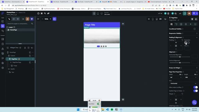 image Carasoul in @FlutterFlow  using Pageview