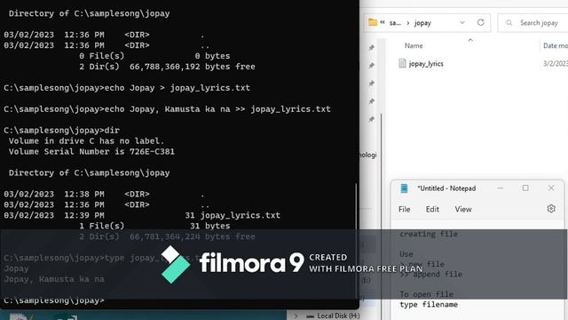 Windows Command Line Interface: Using Command mkdir echo,copy,del,type,dir,cd change directory