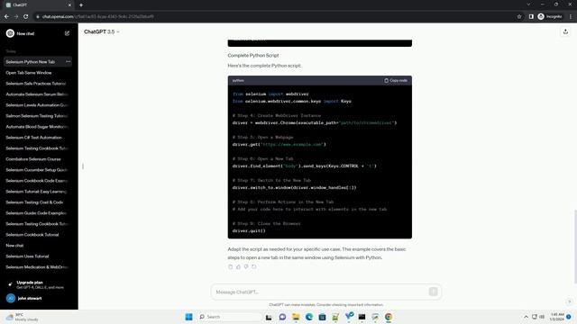 open new tab in same window selenium python