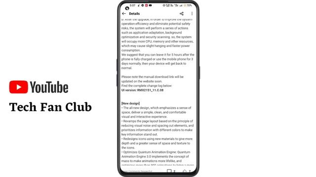 Realme 7 New Update Realme UI 3.0 Android 12 Stable Update, official version update in October 2022