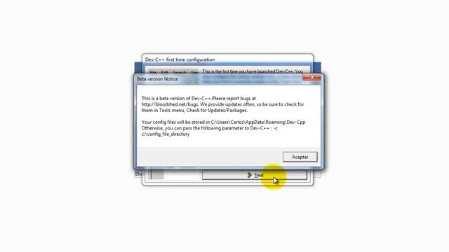 Instalacion DEVCpp 4.9.9.2 Windows 7