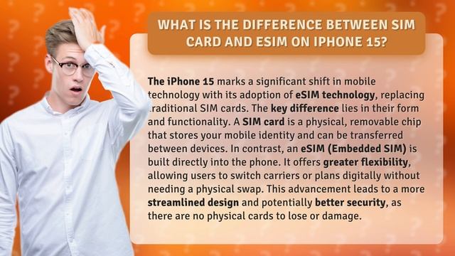 What is the difference between SIM card and eSIM on iPhone 15?