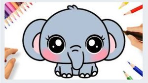 КАК НАРИСОВАТЬ МИЛОГО СЛОНА KAWAII ЛЕГКО 🐘