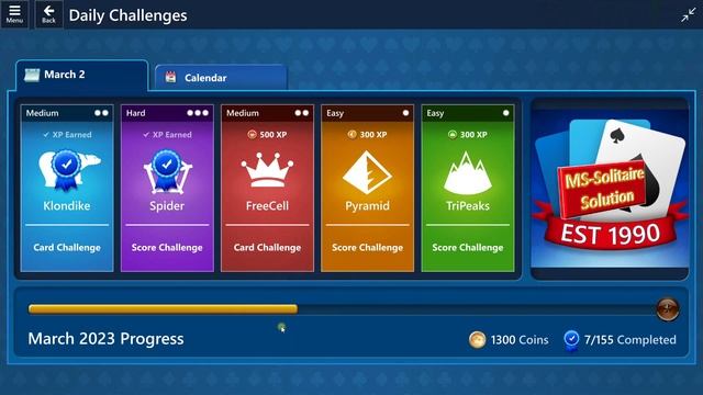 Microsoft Solitaire Collection: March 2, 2023 смотреть онлайн