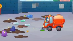 Кот Пломбир работает на уборочной машине | Мультфильм Машинки для детей