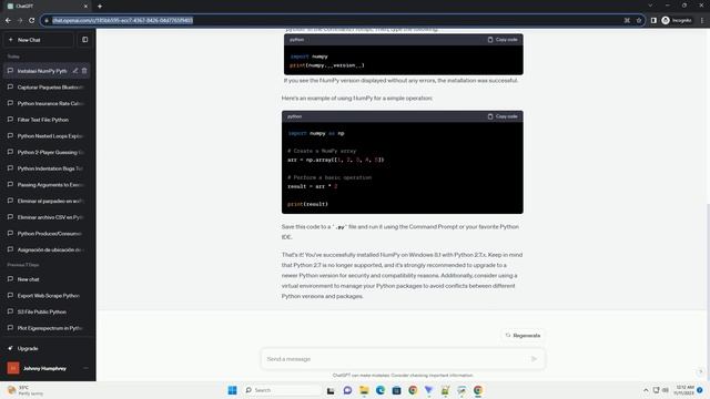 Installing NumPy on Windows 8 1 with Python 2 7 x