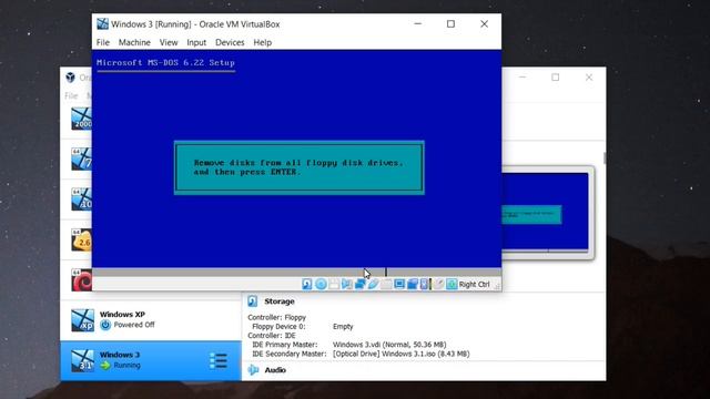 Windows 3.1 Installing In Virtual Box смотреть онлайн
