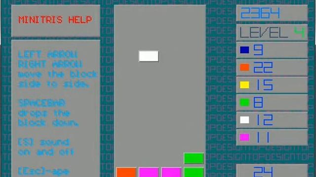 Minitris 1.2 for DOS in DOS Emulator смотреть онлайн