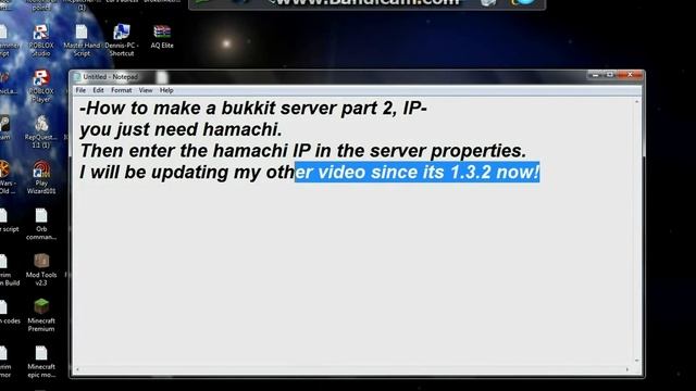 How to do the IP for Hamachi Bukkit server! (Windows 7 Part 2) смотреть онлайн