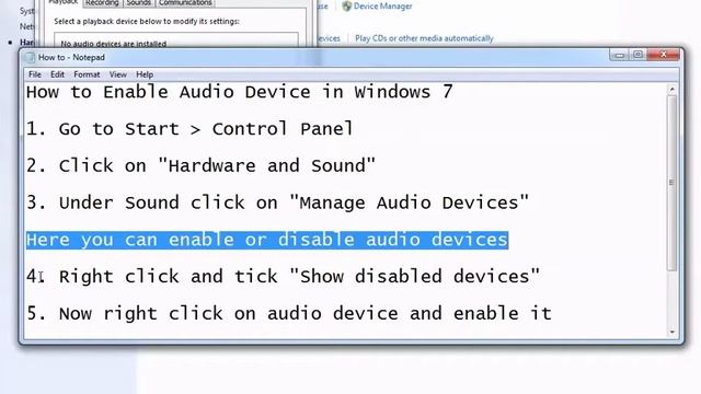 How to Enable Audio Device in Windows 7 смотреть онлайн