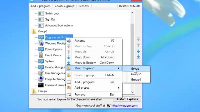 Win+X Menu Editor 2.0 for Windows 8 смотреть онлайн