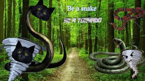 Be a snake and be a tornado/Будь змеёй и будь торнадо/Становлюсь змеиным и торнадным повелителем .