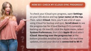 How do I check my iCloud sync progress?