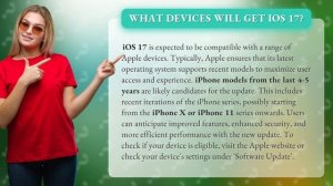 What devices will get iOS 17?