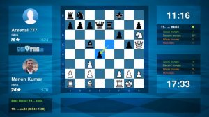 Chess Game Analysis: Manon Kumar - Arsenal 777 : 1-0 (By ChessFriends.com)