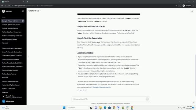 compile python into exe
