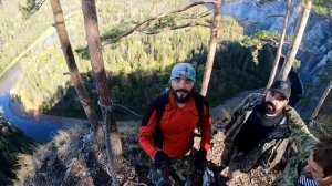 Гамак на ОТВЕСНОЙ скале, пропасть 130м! Гора Мамбет!