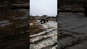 ПОГРУЗКА БРЁВЕН!КУНОМ В ПРИЦЕП Мтз-82.