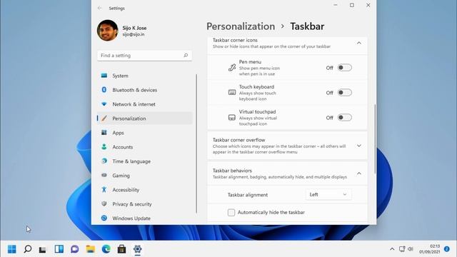 Move Taskbar Icons to left in Windows 11 смотреть онлайн