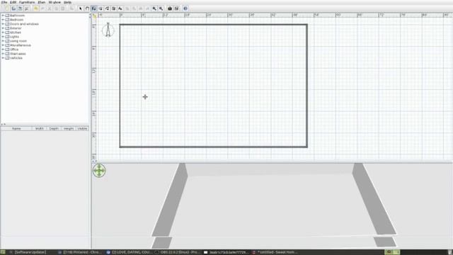 Best FREE house program Sweet Home 3D P1 on Linux - Lou blueprint drawn in 2d & 3d
