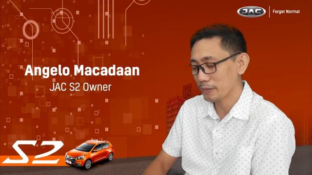 JAC S2 Owner Testimonial: Angelo Macadaan | JAC Motors Philippines смотреть онлайн