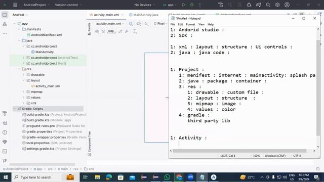 Installing Android Studio | Write First Program in Android | Design Textview in Android #android