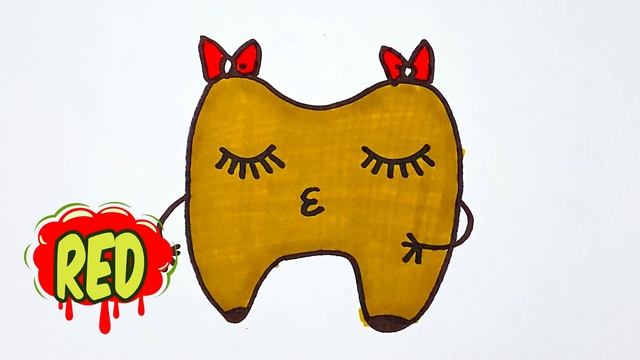 Drawing a Tooth for children/Bolalar uchun tish chizish/Рисунок для детей смотреть онлайн