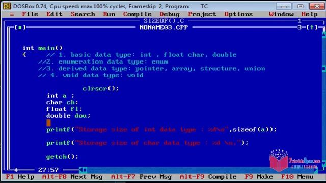 1.7- sizeof() Function In C Programming Language | c language tutorial for beginners