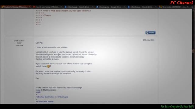 Windows 7 Backup Error code 0x80780048 смотреть онлайн