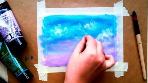 Как нарисовать ПТИЦ В НЕБЕ акрилом | Урок рисования красками |Простой рисунок облаков для начинающих