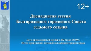 Трансляция двенадцатой сессии Белгородского городского Совета седьмого созыва