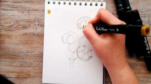 Как нарисовать ВЕТОЧКУ ХЛОПКА маркерами | Простой урок скетчинга для начинающих