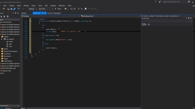 Update button in C# Windows form application