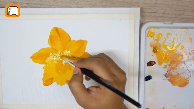 Watercolour Daffodil | How To Paint Watercolor tutorial Watercolor painting for beginner смотреть онлайн