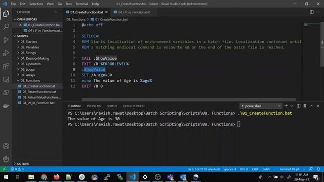 Batch Scripting Tutorial | Functions in Batch Scripting | Create Function | Modify Function | #13 смотреть онлайн