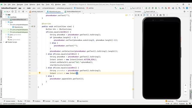 Android Call and Save - 2/2 || Android App Development || Android studio tutorial || VTU MAD Lab