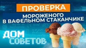 Проверка мороженого в вафельном стаканчике